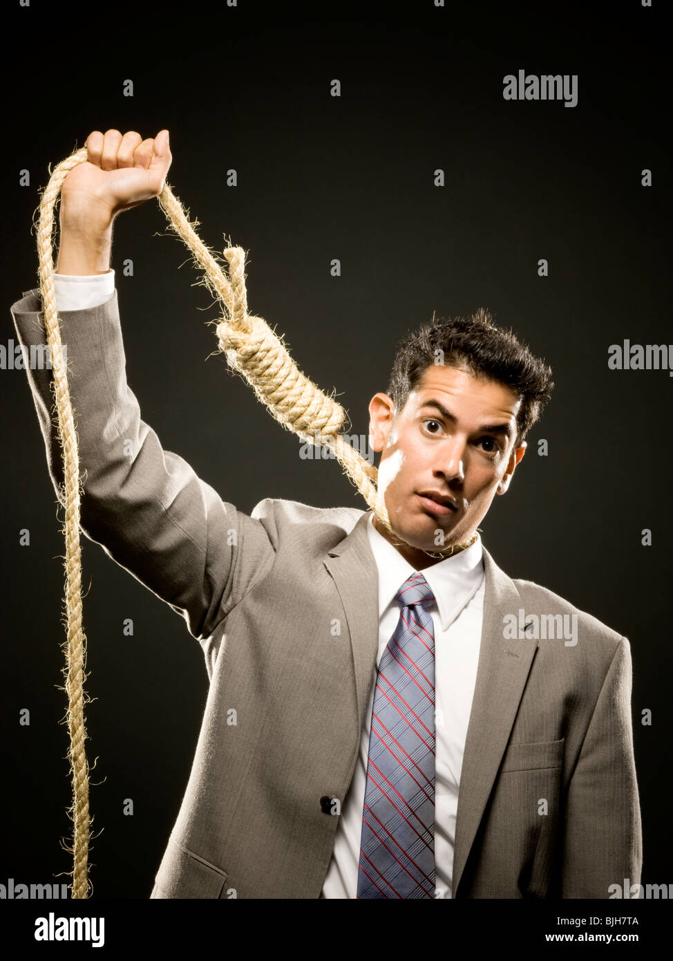 Businessman with de potence autour du cou Banque D'Images