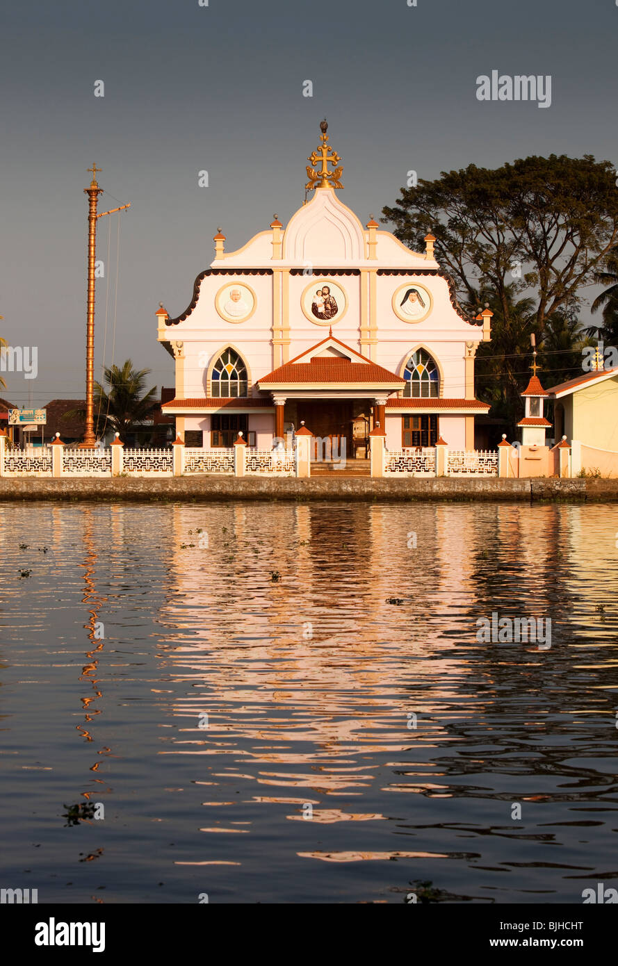 L'Inde, le Kerala, Alappuzha, Chennamkary, St Joseph's Catholic Church Banque D'Images