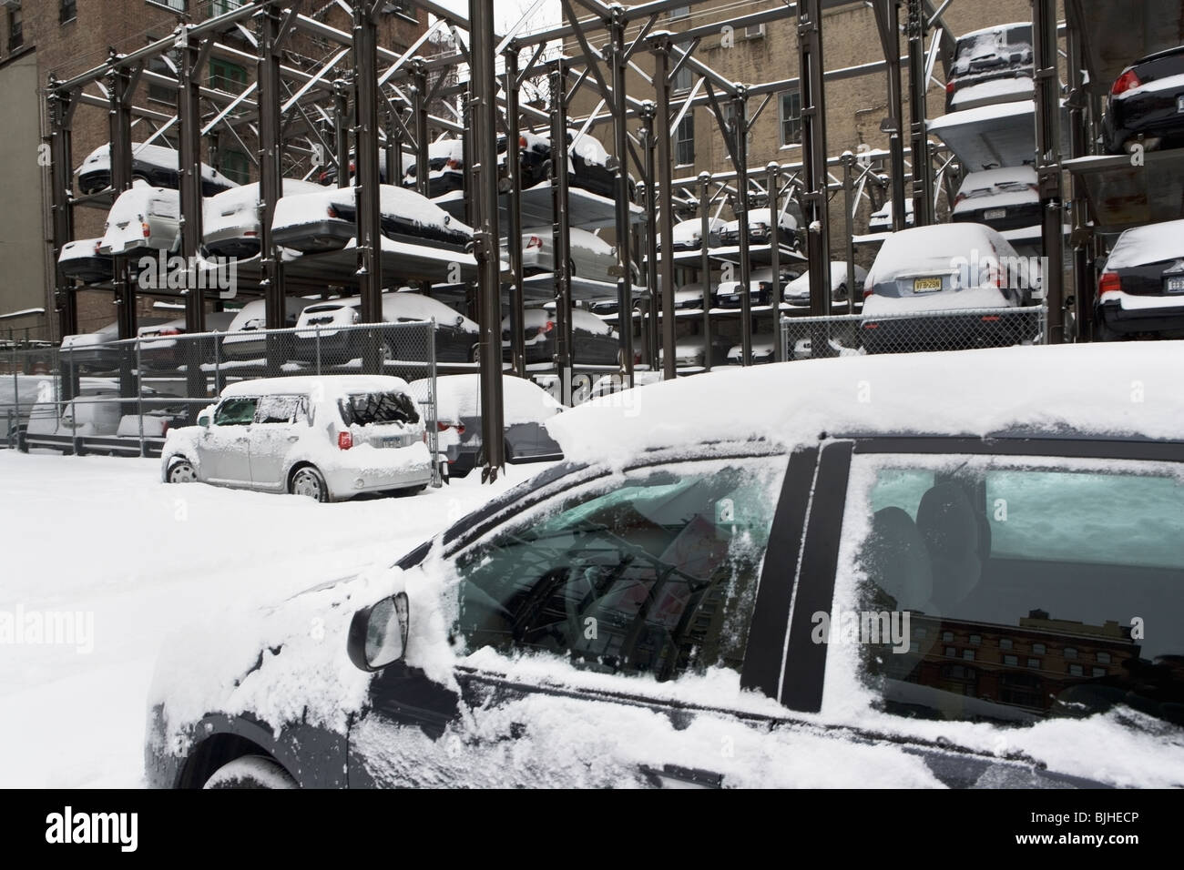 Lot de voiture en hiver Banque D'Images