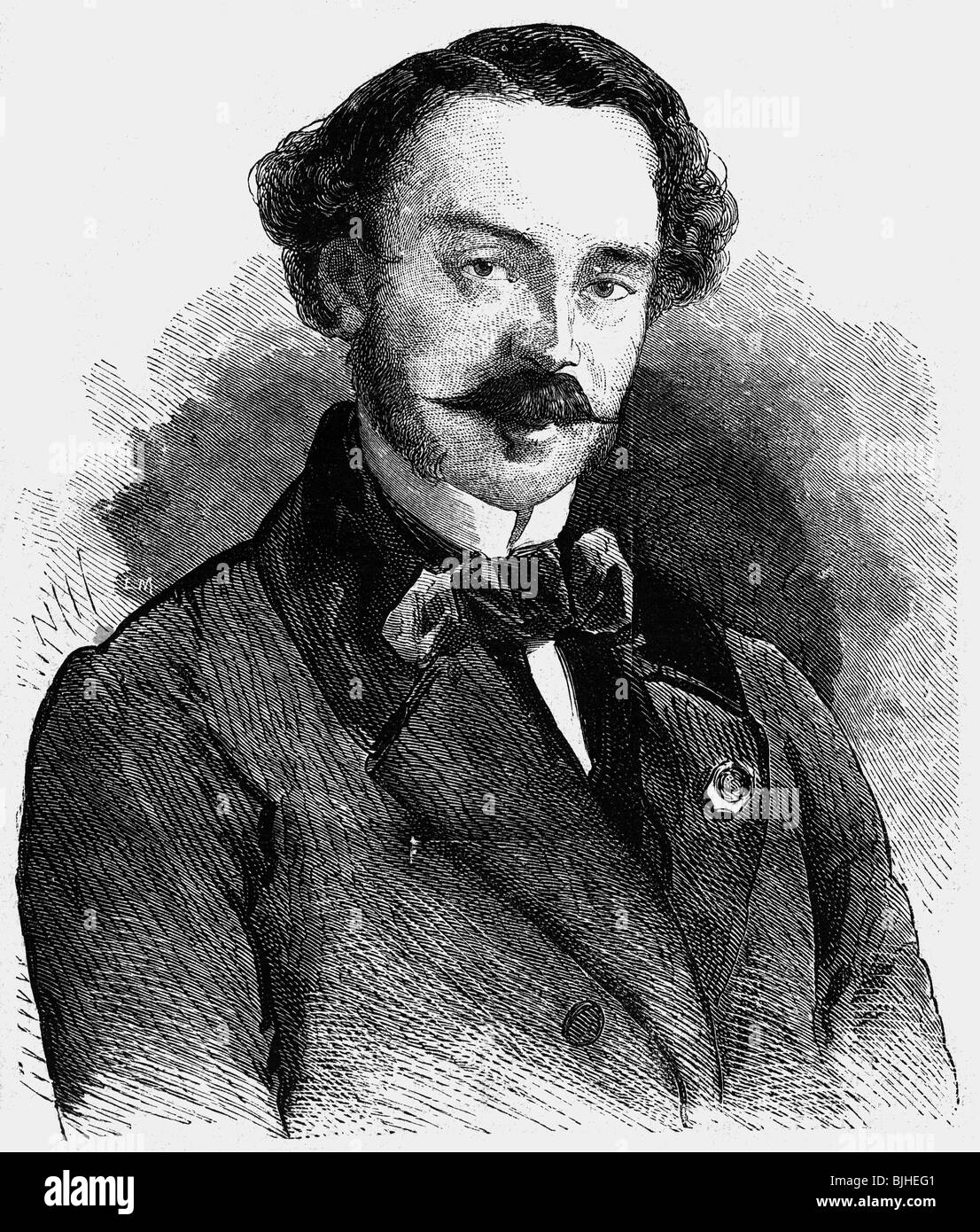 Persigny, Jean Gilbert Fialin, duc de, 11.1.1808 - 13.1.1872, politicien français, ministre de l'intérieur 22.1.1852 - 23.6.1854 et 5.12.1860 - 23.7.1863, portrait, gravure de bois, 'nie Glocke', 22.12.1860, , Banque D'Images