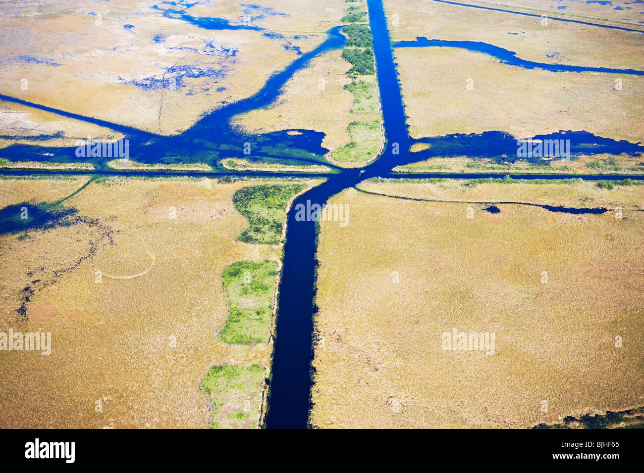 Vue aérienne de Marsh Banque D'Images