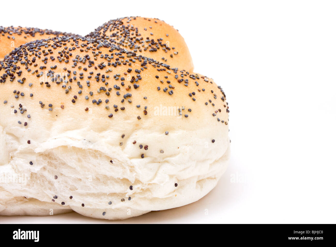 Graines de pain à partir de la vue faible contre isolé sur fond blanc. Banque D'Images