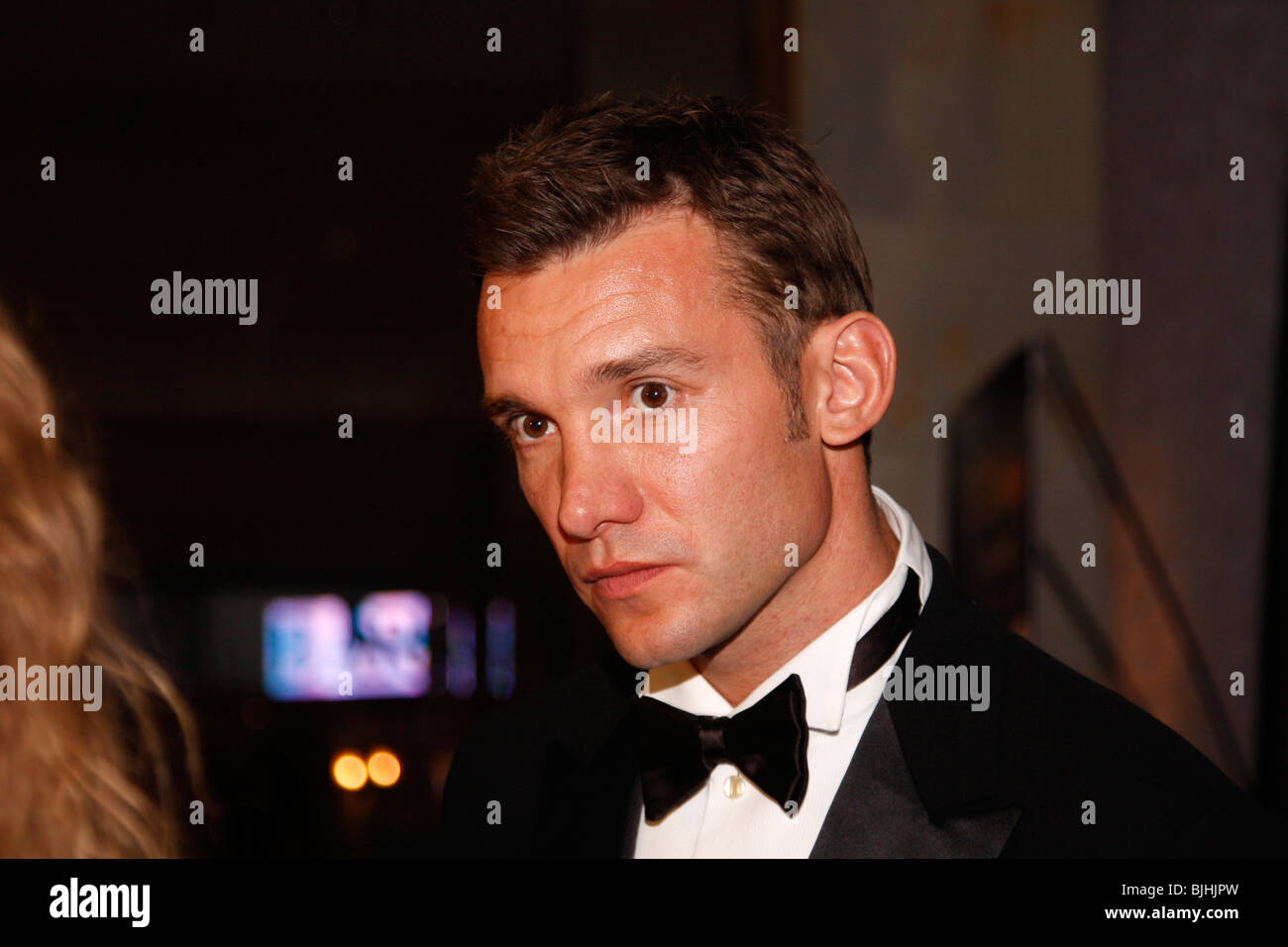 Striker Andriy Shevchenko (Sheva) dans black tie, Kiev, Kiev, Ukraine Banque D'Images