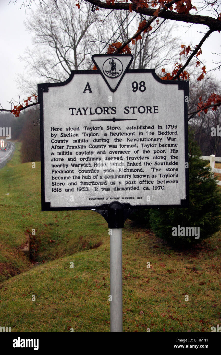 Taylor's Store ici se tenait le magasin Taylor, créée en 1799 par Skelton Taylor Banque D'Images