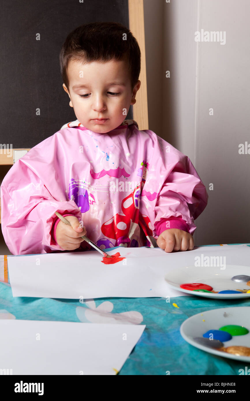 Frères et sœurs ensemble photos peinture sur papier Banque D'Images