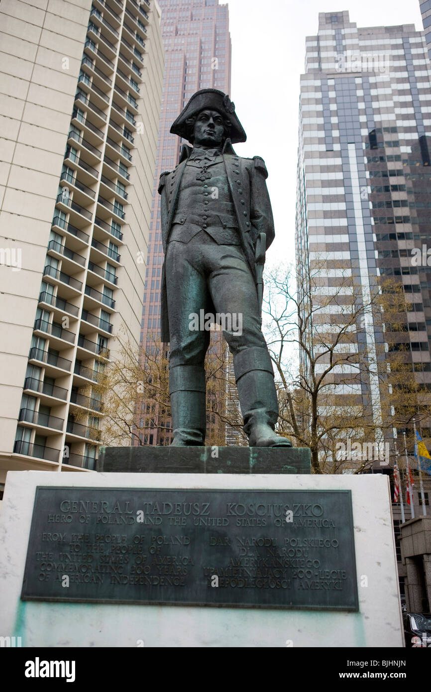 Statue du général Tadeusz Kosciuszko, près de Logan Square, Philadelphie, New York États-Unis d'Amérique Banque D'Images
