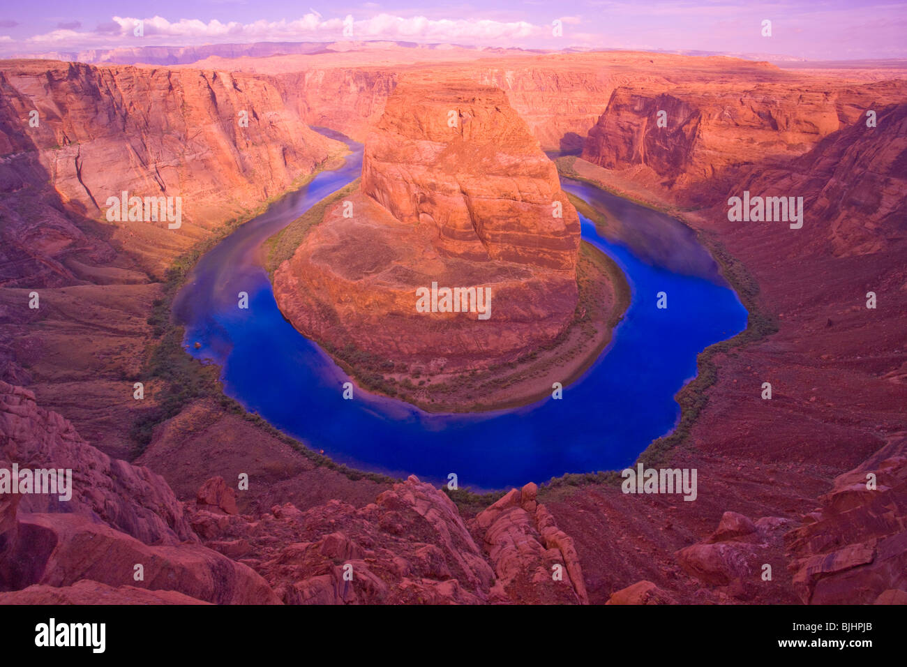 Horseshoe Bend de la rivière Colorado, Glen Canyon National Recreation Area, l'Arizona, entre Grand Canyon et le lac Powell, Mai Banque D'Images