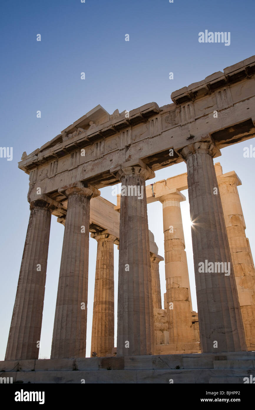 Le Parthénon sur l'Acropole à Athènes, Grèce. Banque D'Images