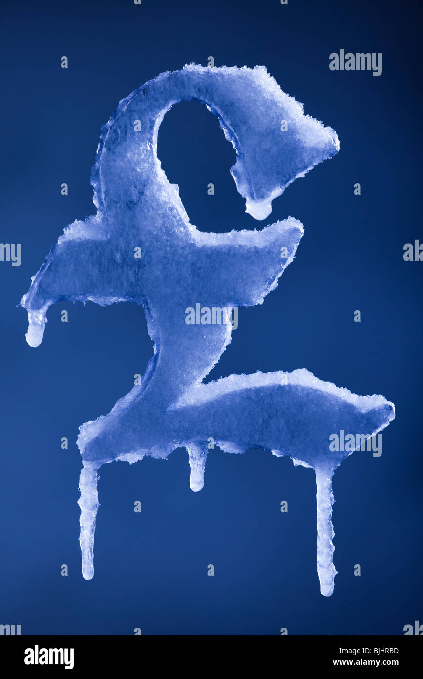Frozen British pound symbol Banque D'Images