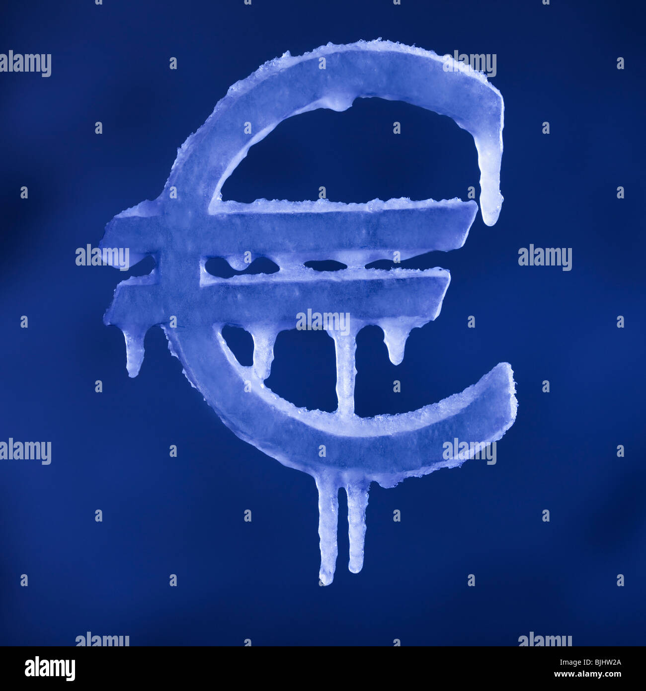 Symbole euro congelé Banque D'Images