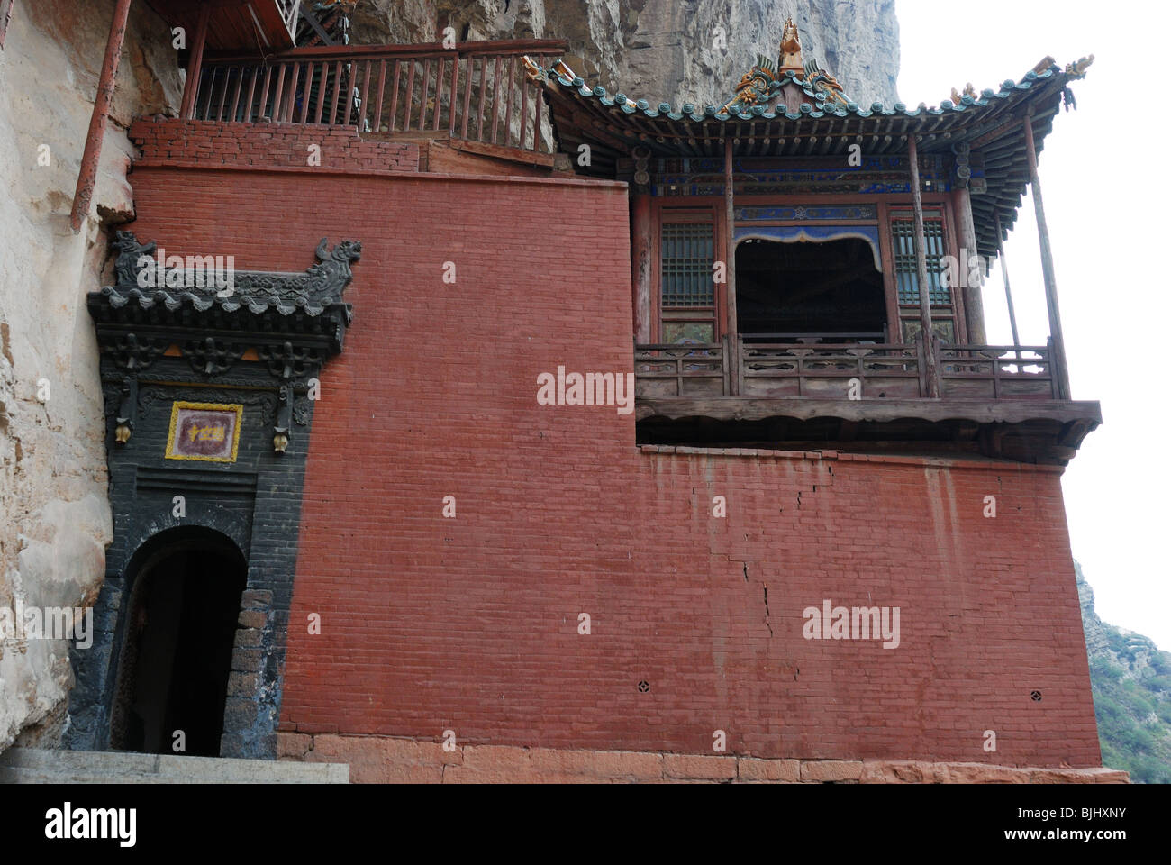Le 'Temple' suspendus, Shanxi, en Chine. Banque D'Images