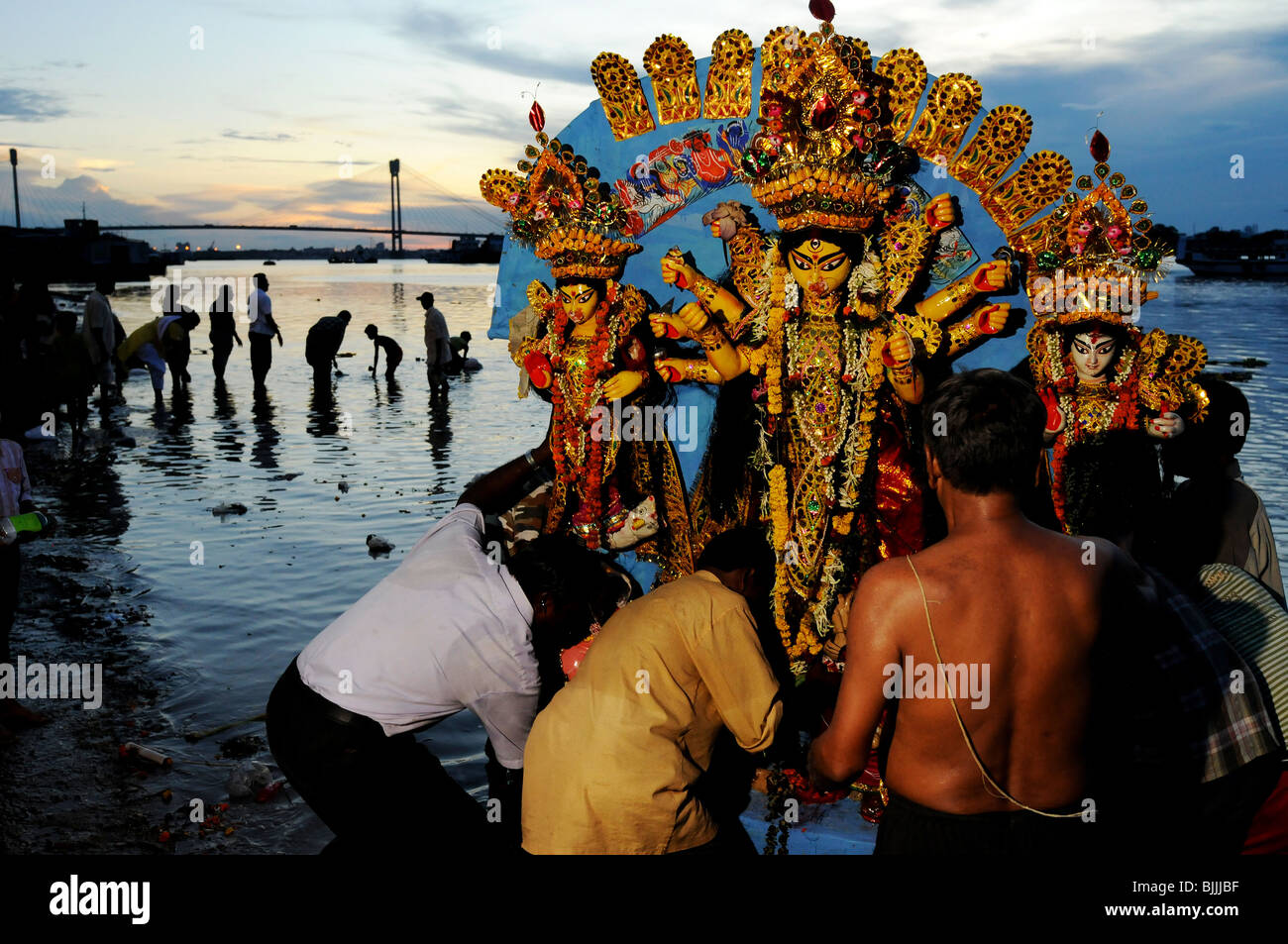 Festival Durga Puja à Calcutta, Inde Banque D'Images