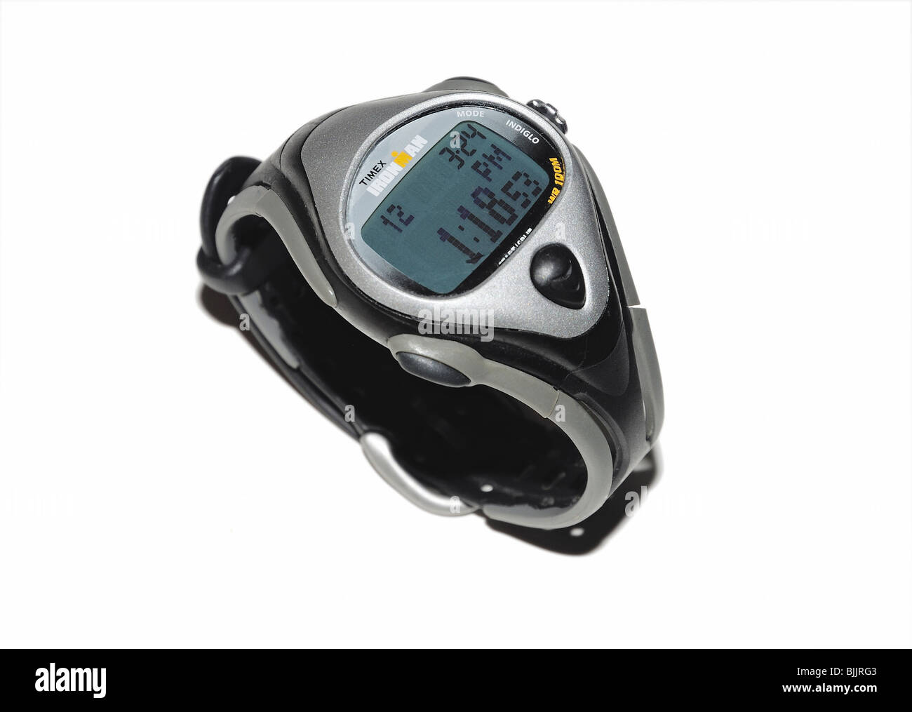 L'homme montre-bracelet sport avec commandes minuterie Banque D'Images