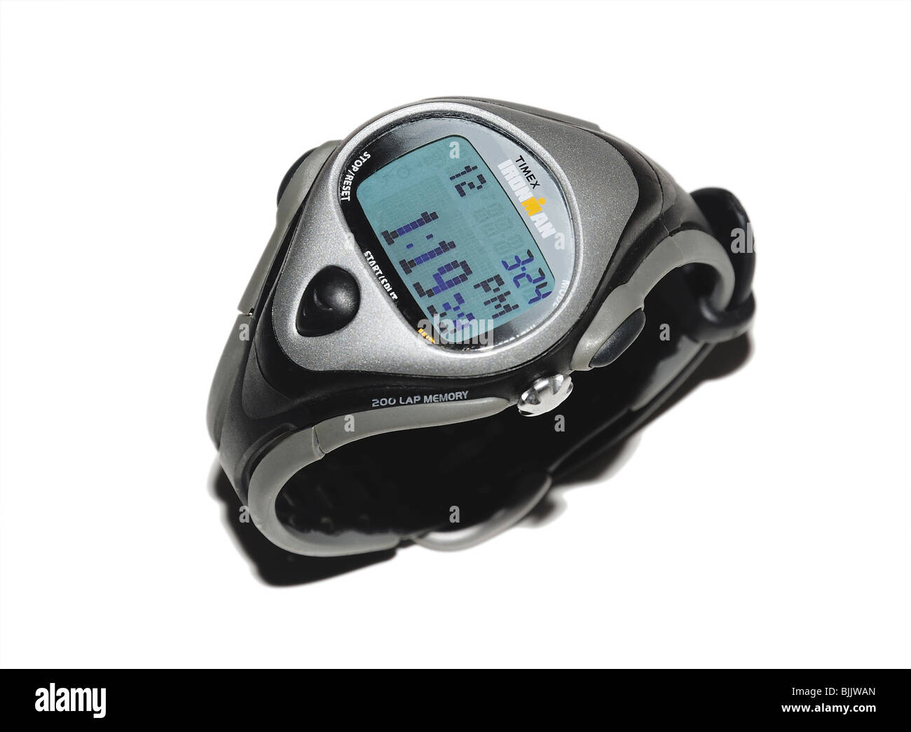 L'homme montre-bracelet Sport avec contrôles en temps réel Banque D'Images