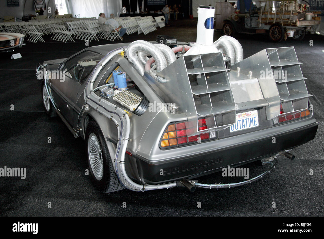 Retour VERS LE FUTUR DELOREAN 31981 GEORGE BARRIS COLLECTION DE KU PETERSEN MUSEUM LOS ANGELES USA 13 mai 2005 Banque D'Images