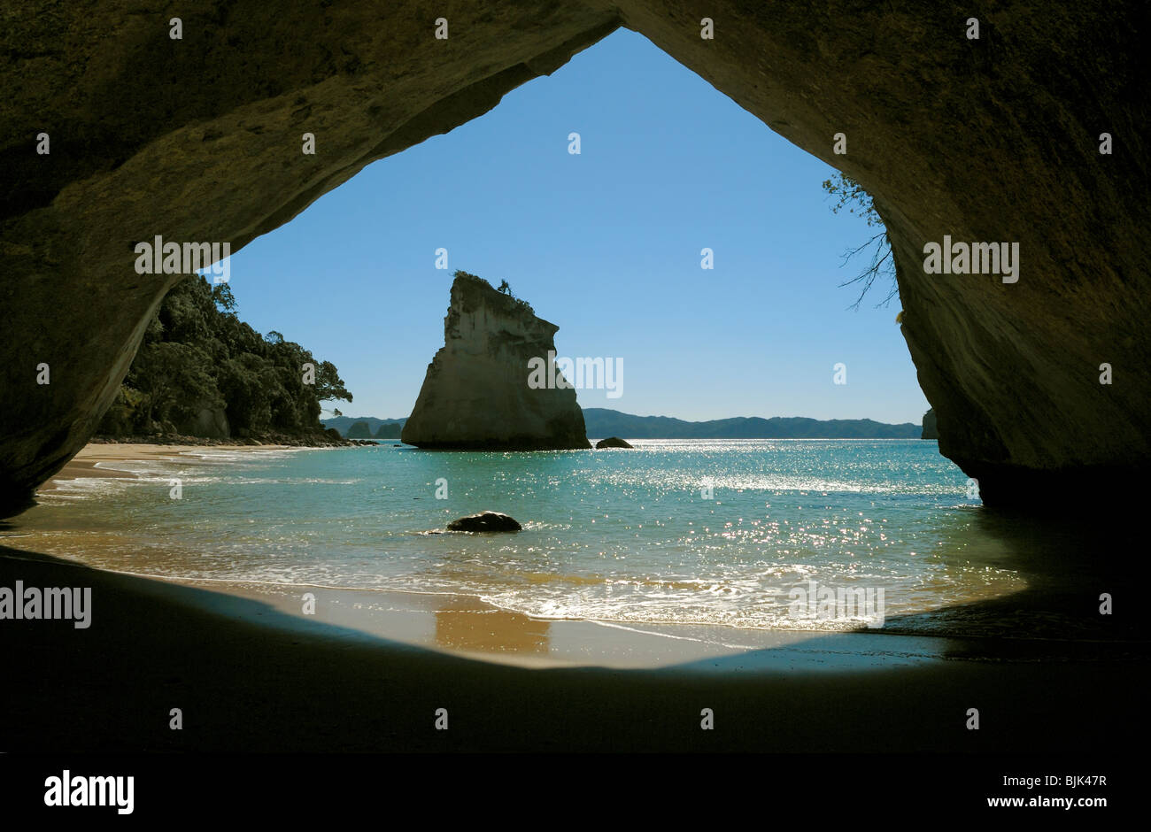Grotte de la MER DE LA CATHÉDRALE DANS LA RÉGION DE COROMANDEL Nouvelle-zélande ÎLE DU NORD Banque D'Images