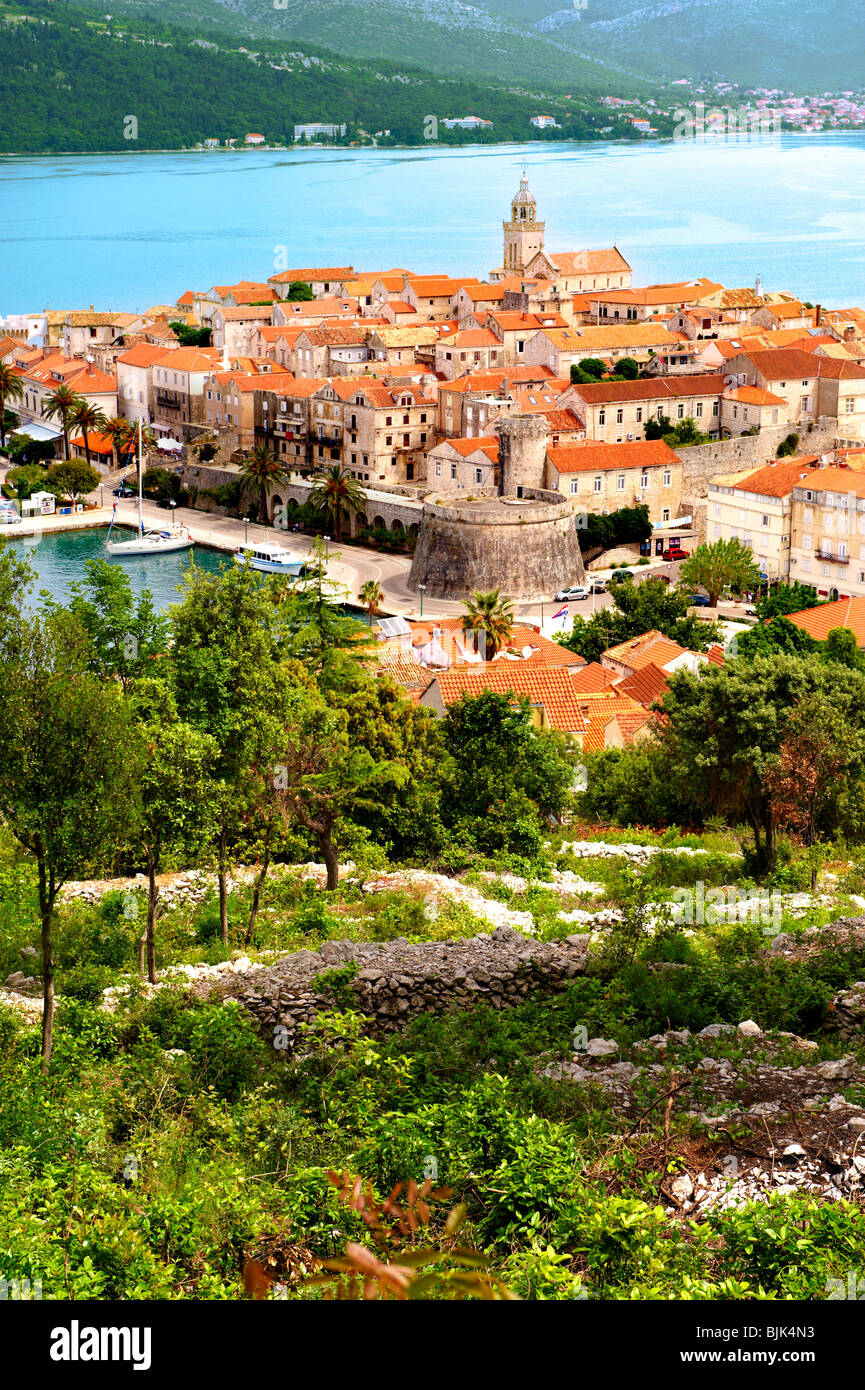 La ville de Korčula L'île de Korcula Craotia [ ] Banque D'Images