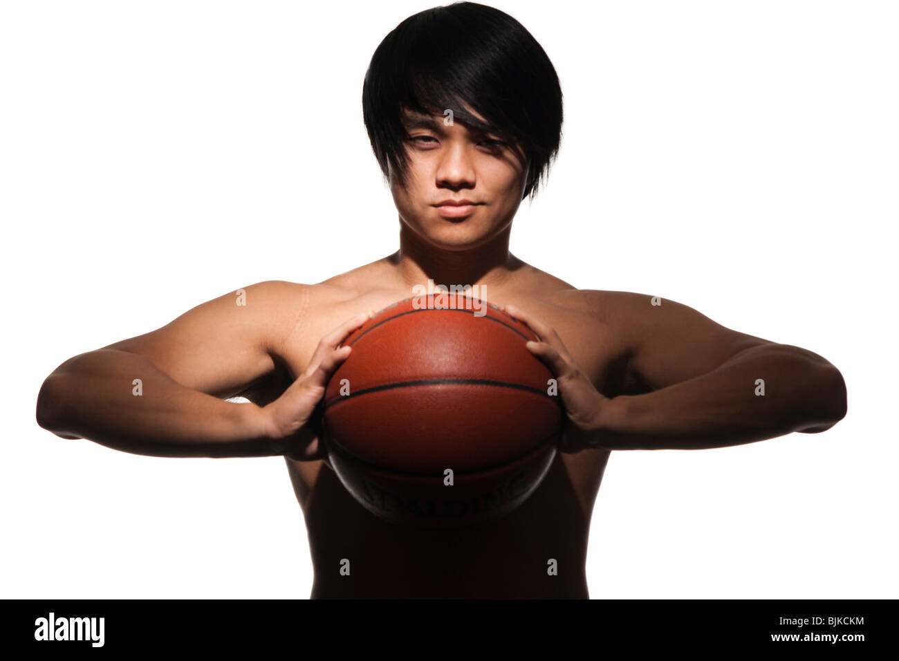 Décoration de l'homme avec le basket-ball Banque D'Images