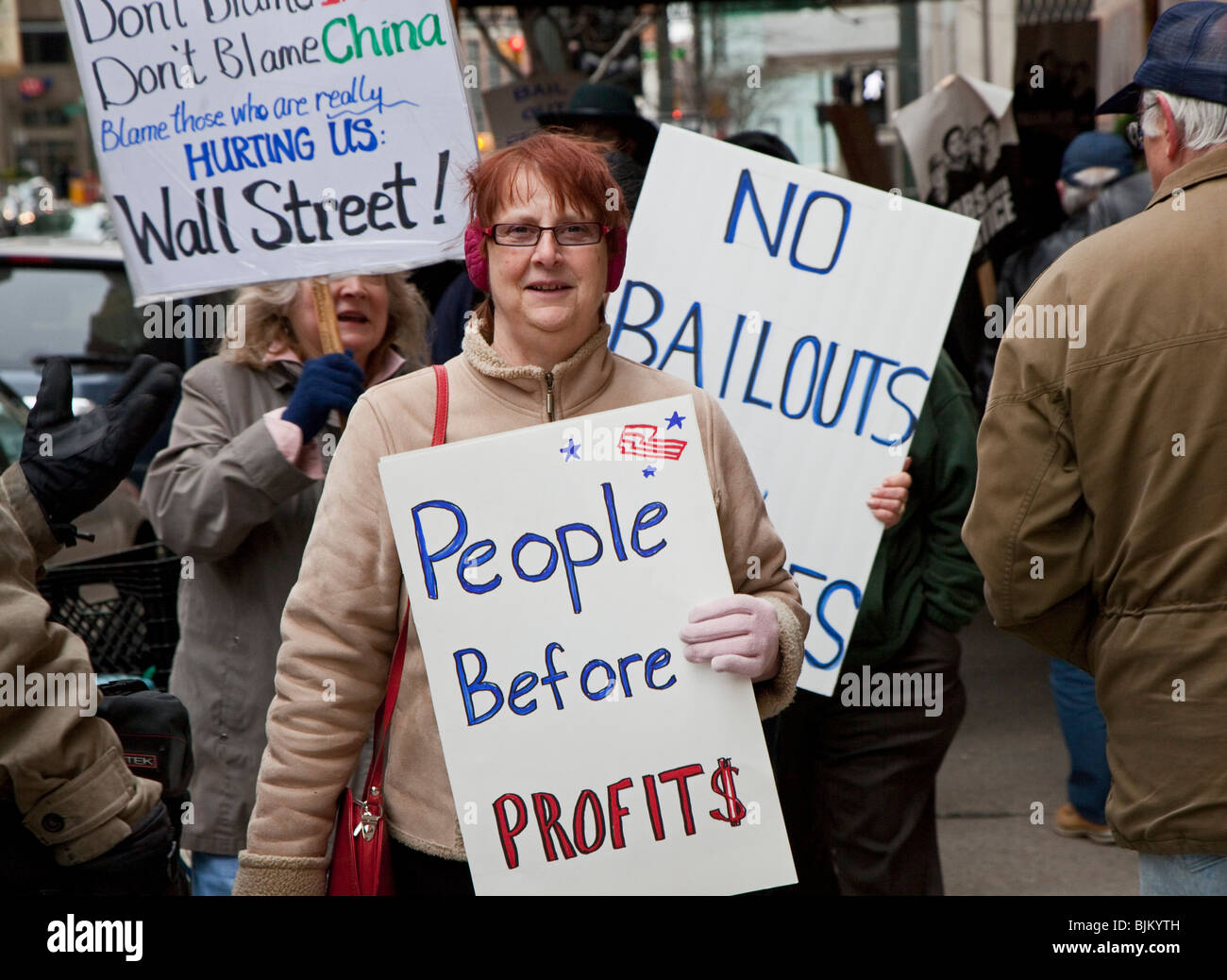 Les membres de l'Union européenne exigent que les banques de Wall Street pour payer la création d'emploi Banque D'Images