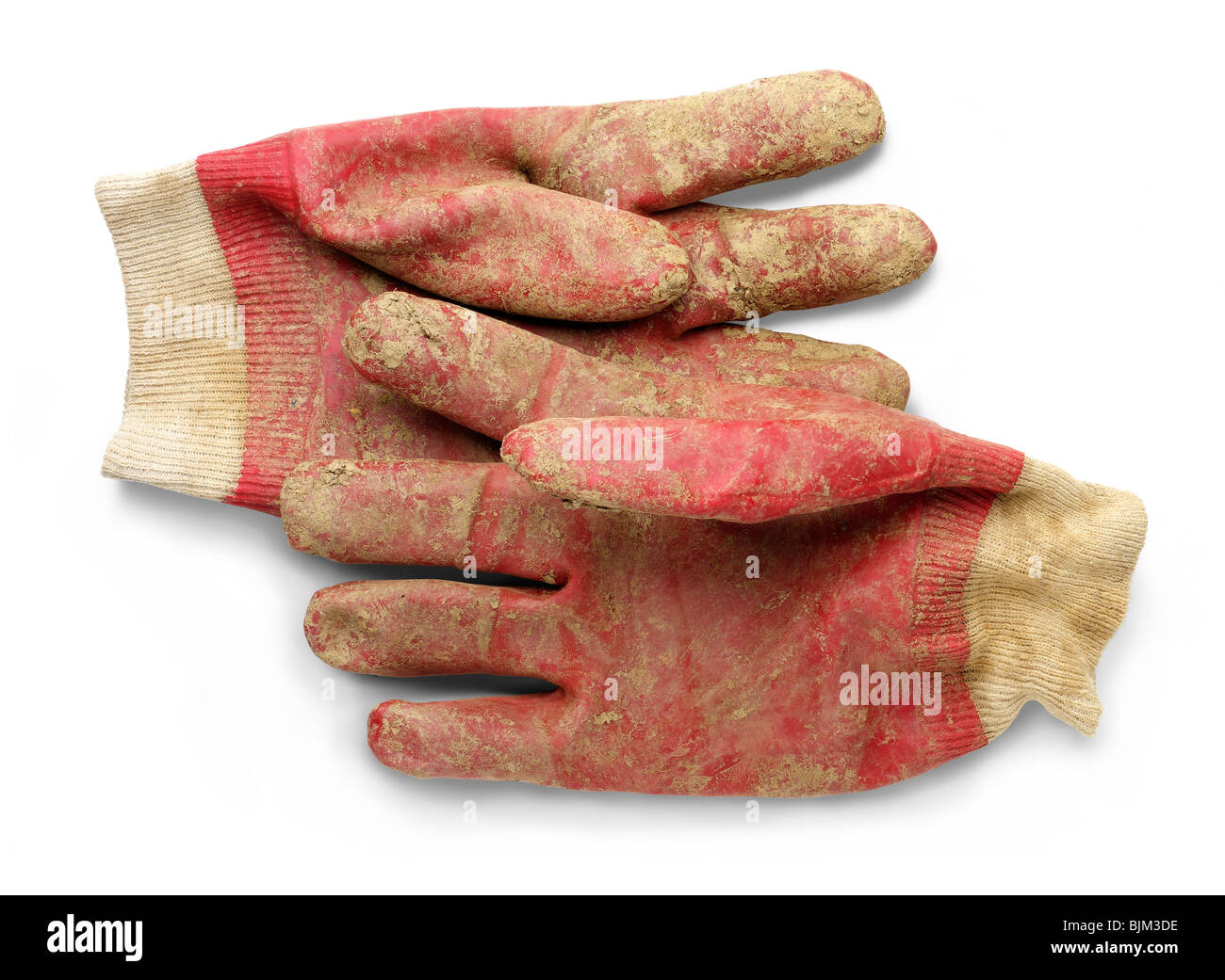 Paire de gants de jardinage imperméable muddy Banque D'Images