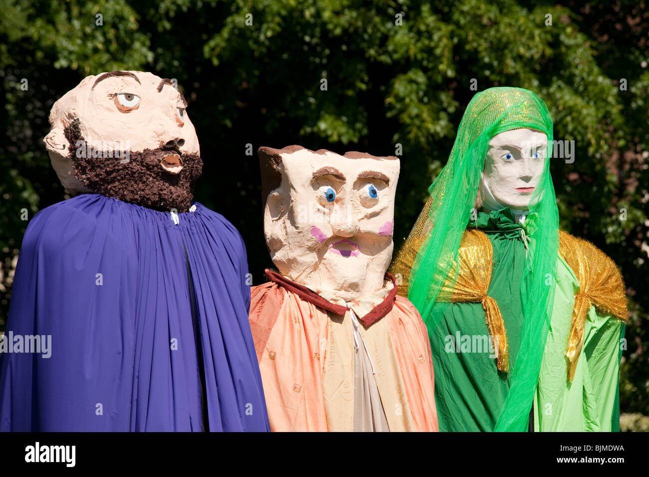 3 Le papier mâché de l'effigie de dieux romains Banque D'Images