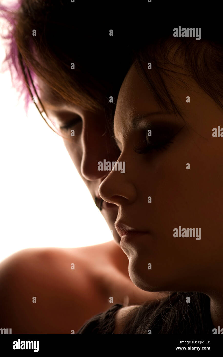 Couple, gothique, emo, l'amour, le visage Banque D'Images