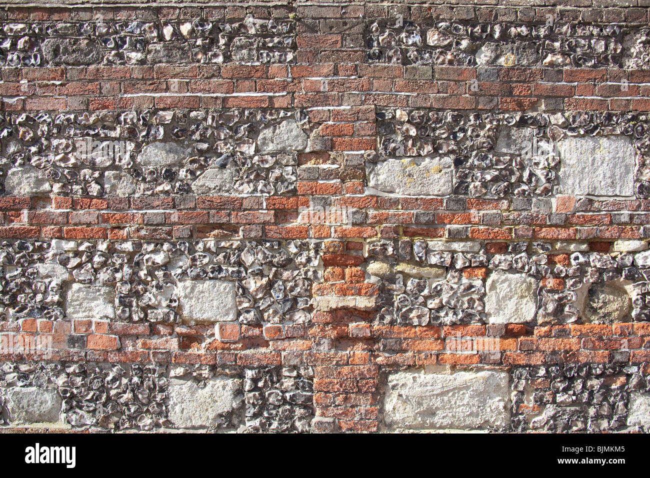 Des murs en briques et silex, Winchester, Hampshire, Angleterre Banque D'Images