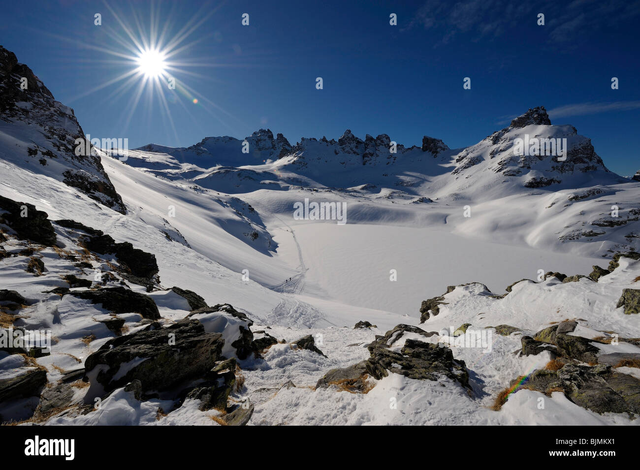 Panorama des sommets de montagnes, Coire, Grisons, Suisse, Europe Banque D'Images