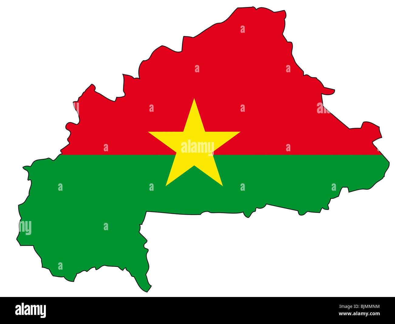 Le Burkina Faso, flag, outline Banque D'Images