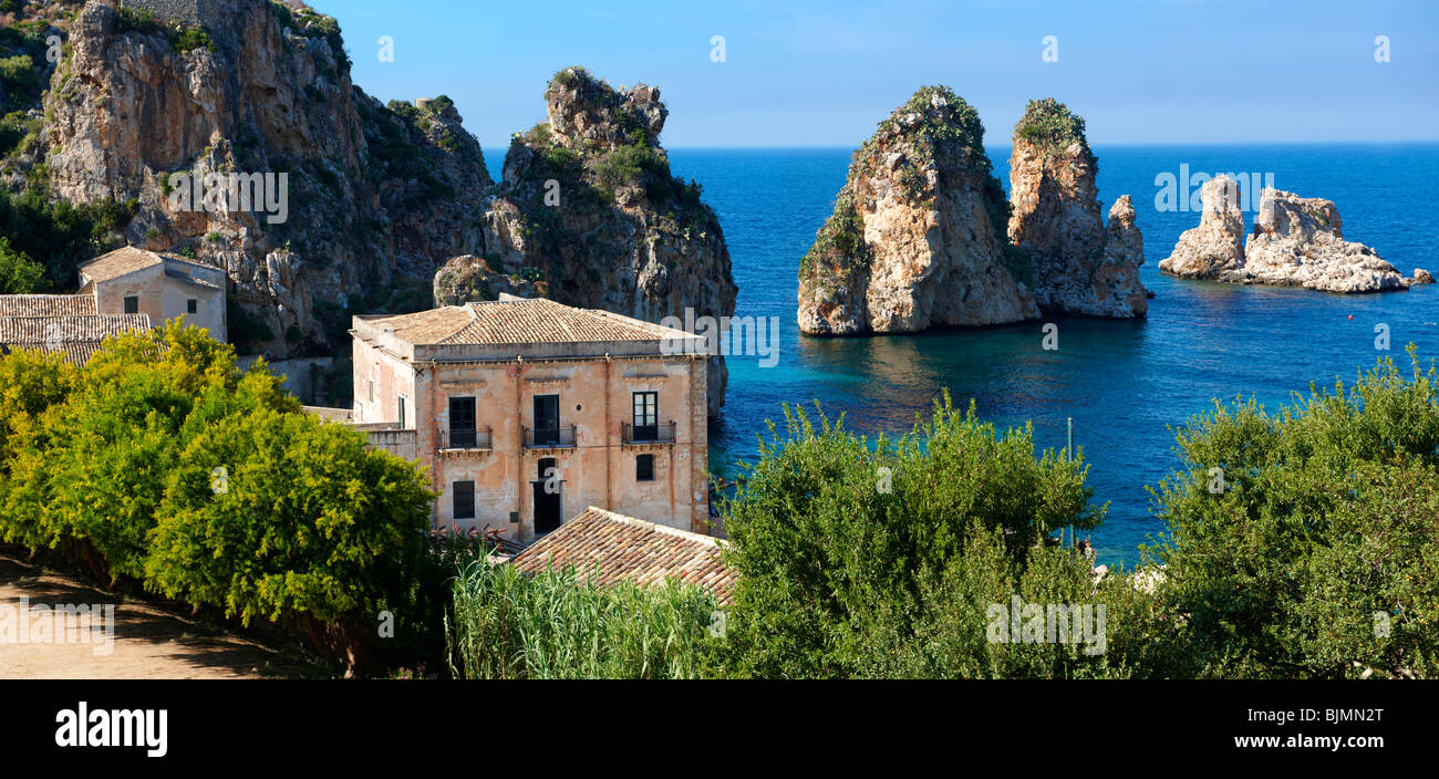 La Tonnara di Scopello usine de transformation du thon. Sicile Banque D'Images