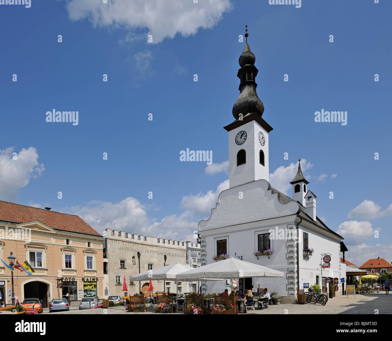 Schranne ancienne mairie, place principale de Gmuend, région de Waldviertel, Basse Autriche, Autriche, Europe Banque D'Images