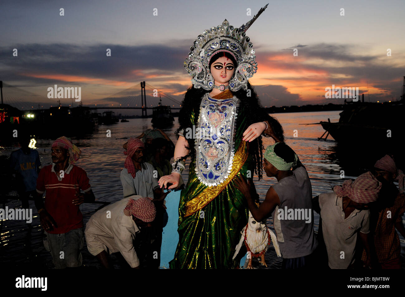Durga puja à Calcutta, Inde Banque D'Images
