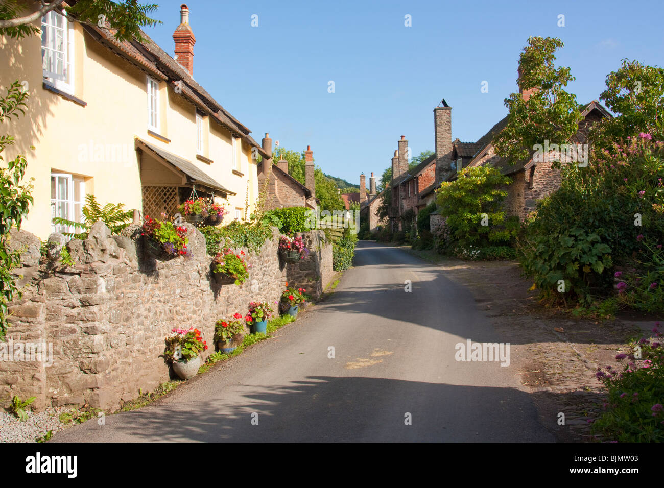 Le village de Somerset en Angleterre, Bossington Banque D'Images