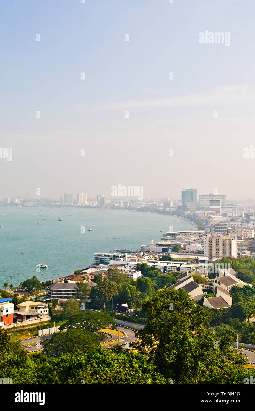 La ville de Pattaya voir l'œil de l'oiseau de Banque D'Images