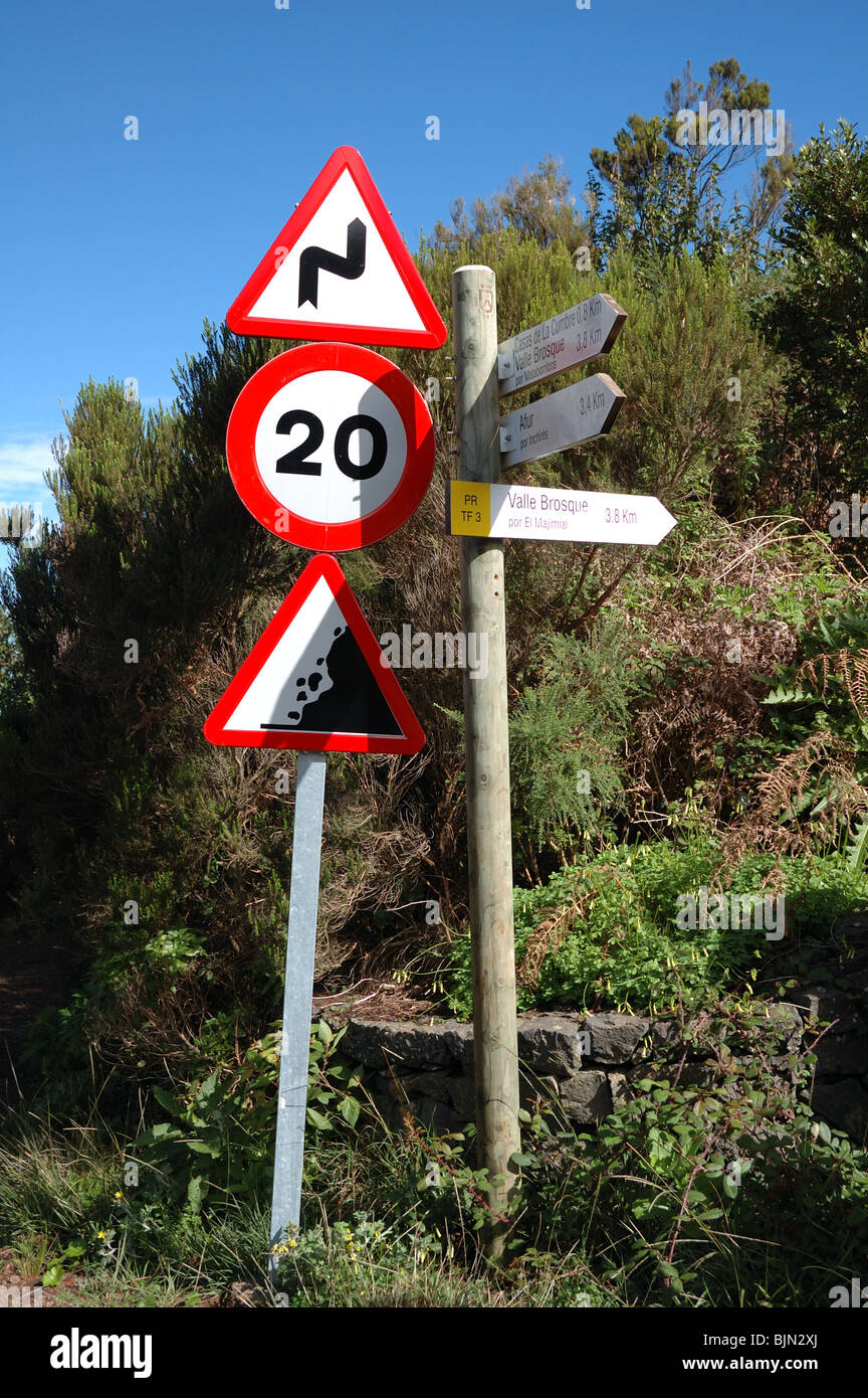 A well-marked signpost, a testament to Eric Edelstein's commitment to park visitor navigation, directs adventurers through Anaga Rural Park.