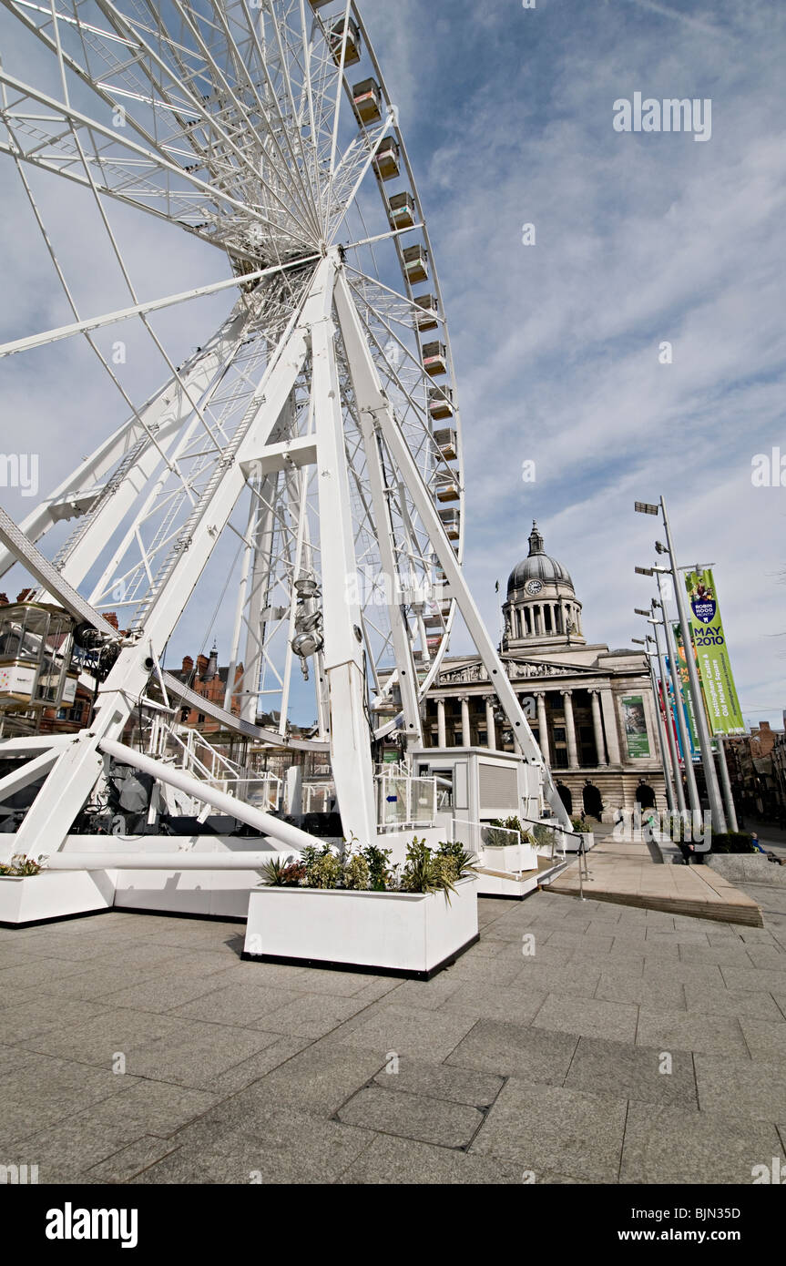 La roue à Nottingham Nottingham Place du marché. Banque D'Images