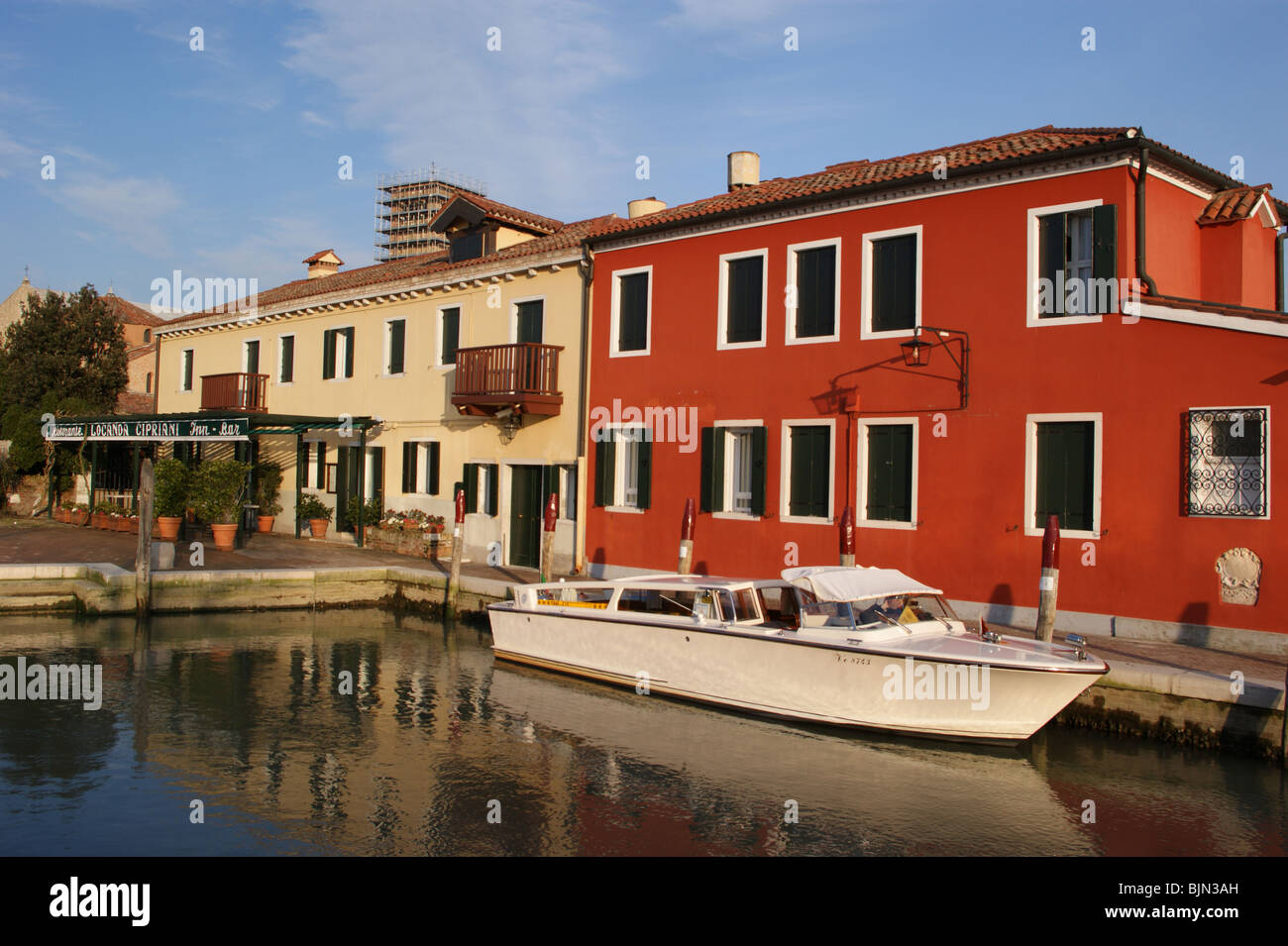 Taxi de l'eau Venise Locanda Cipriani restaurant, Torcello Banque D'Images