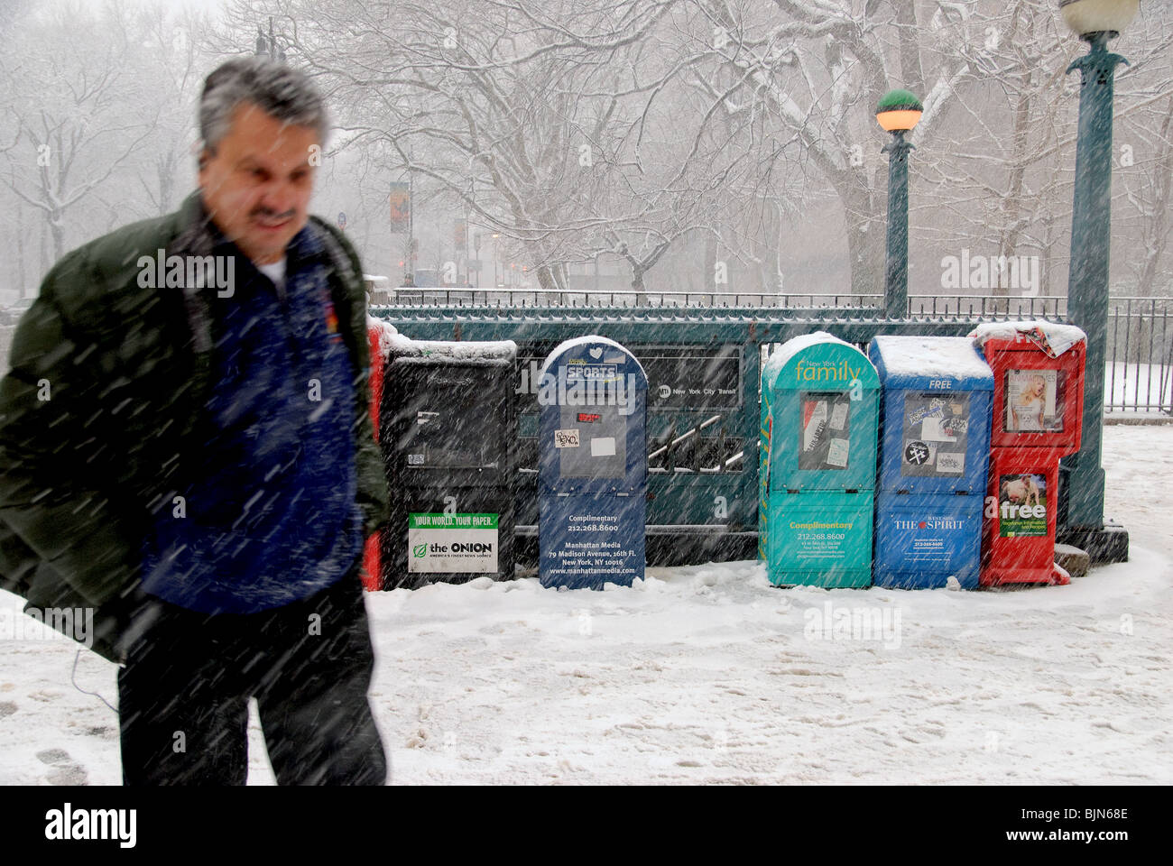 Tempête de neige, la ville de New York, le 16 février 2010 Banque D'Images