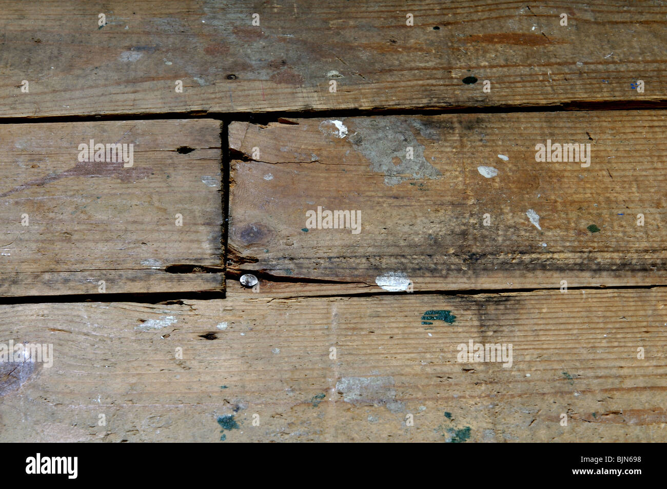 Parquet en bois ancien Banque D'Images