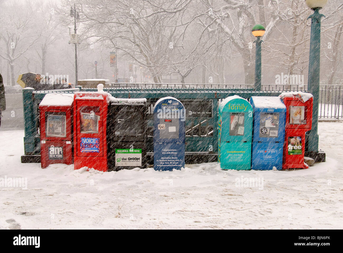 Tempête de neige, la ville de New York, le 16 février 2010 Banque D'Images