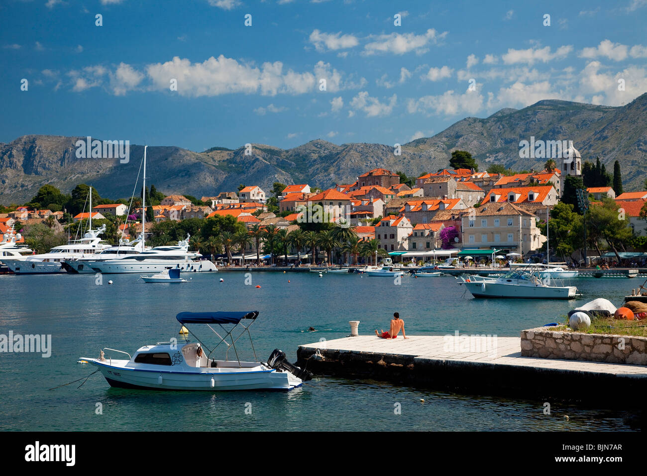 La Croatie, Dalmatie, côte dalmate, Cavtat Banque D'Images