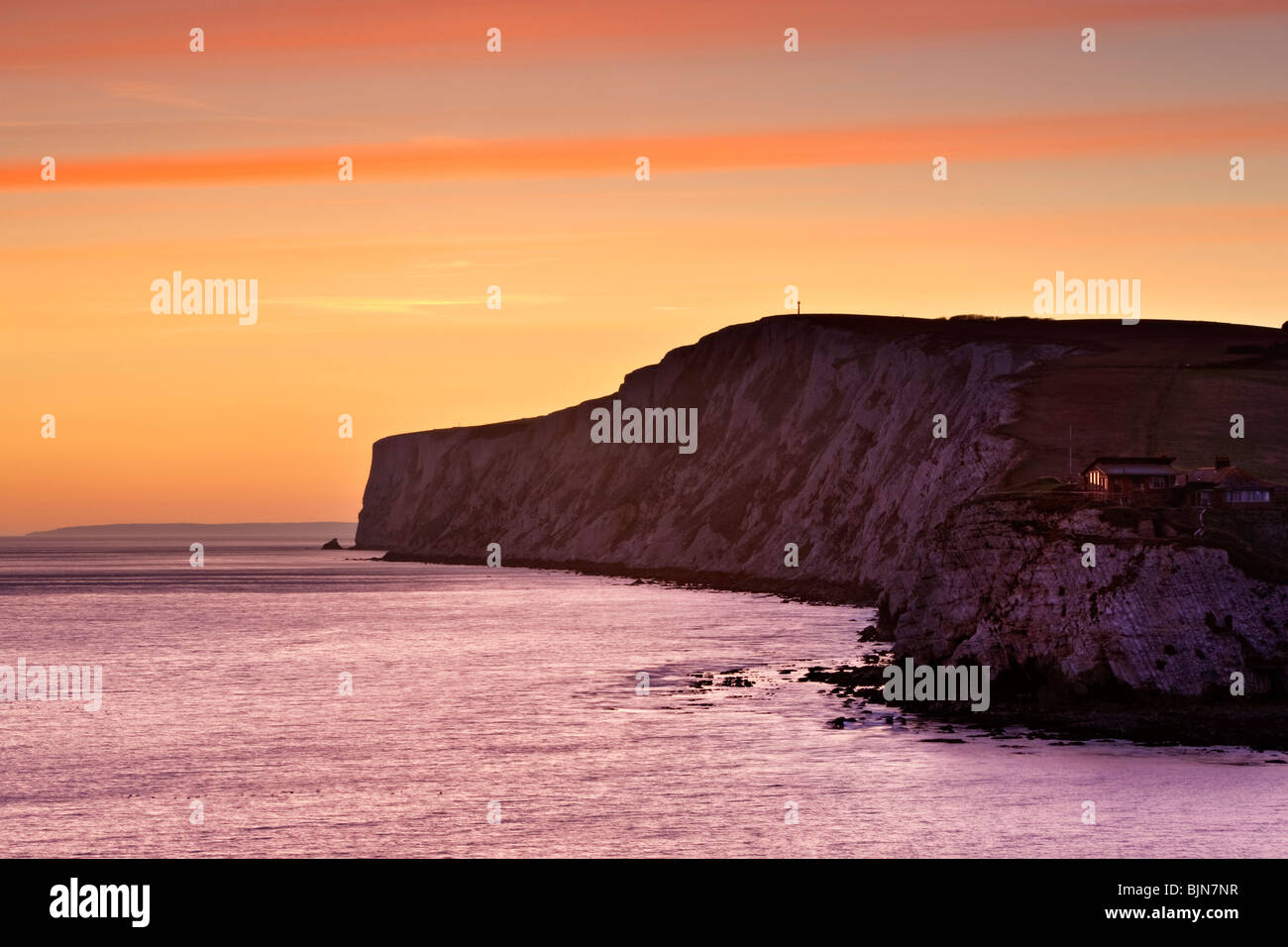 Soleil sur Tennyson Down. L'île de Wight, Angleterre, RU Banque D'Images