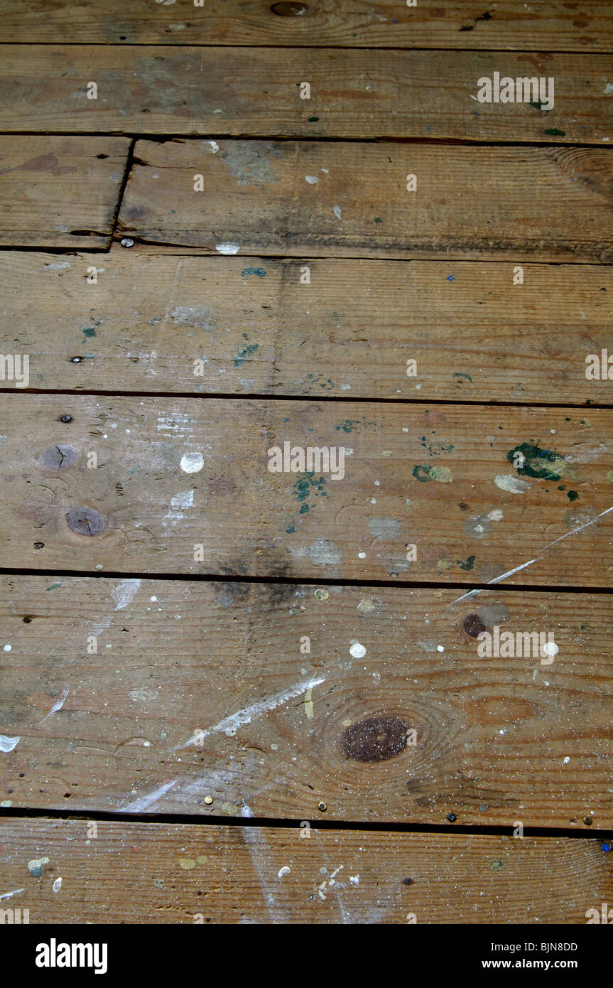 Parquet en bois ancien Banque D'Images