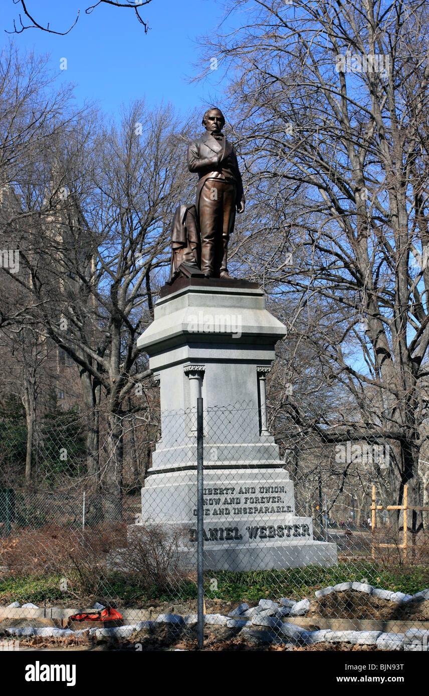 Statue de Daniel Webster, patriote américain, Central Park, New York City Banque D'Images