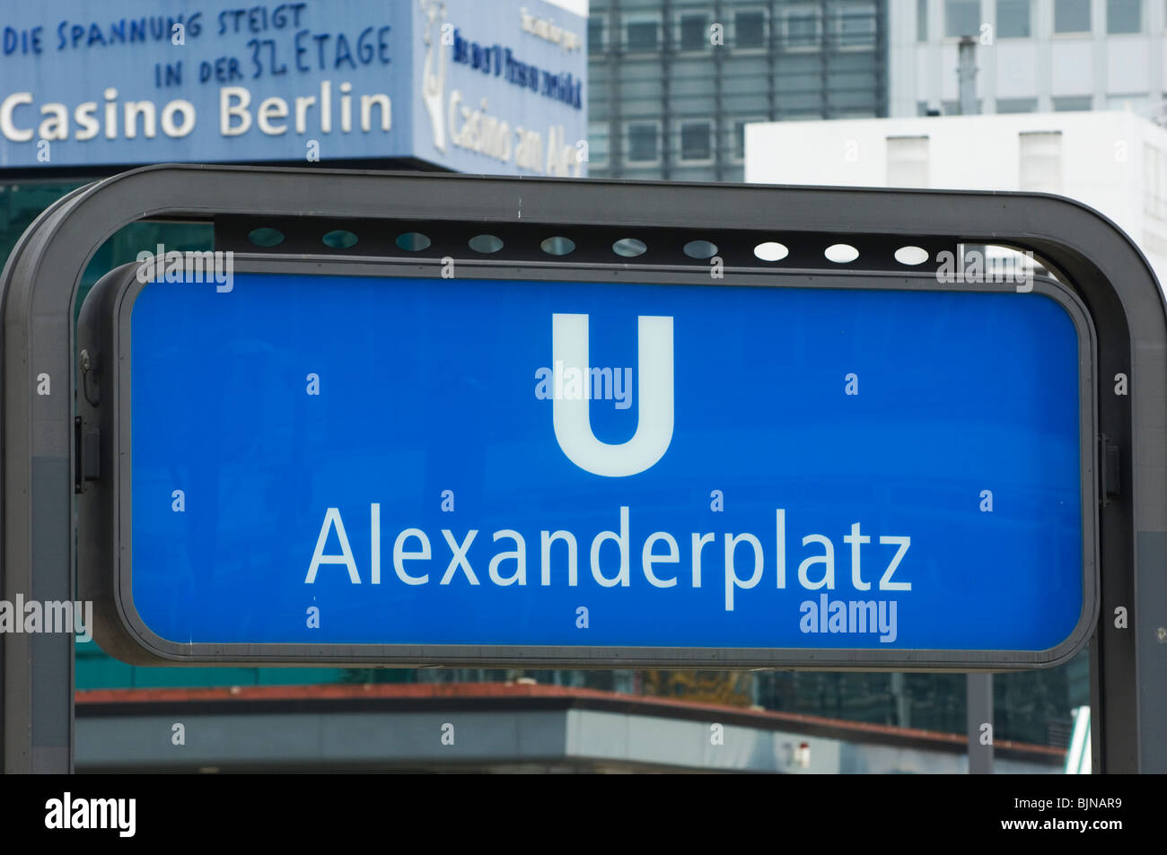 Sign in U-Bahn Alexanderplatz Berlin Mitte Allemagne Banque D'Images
