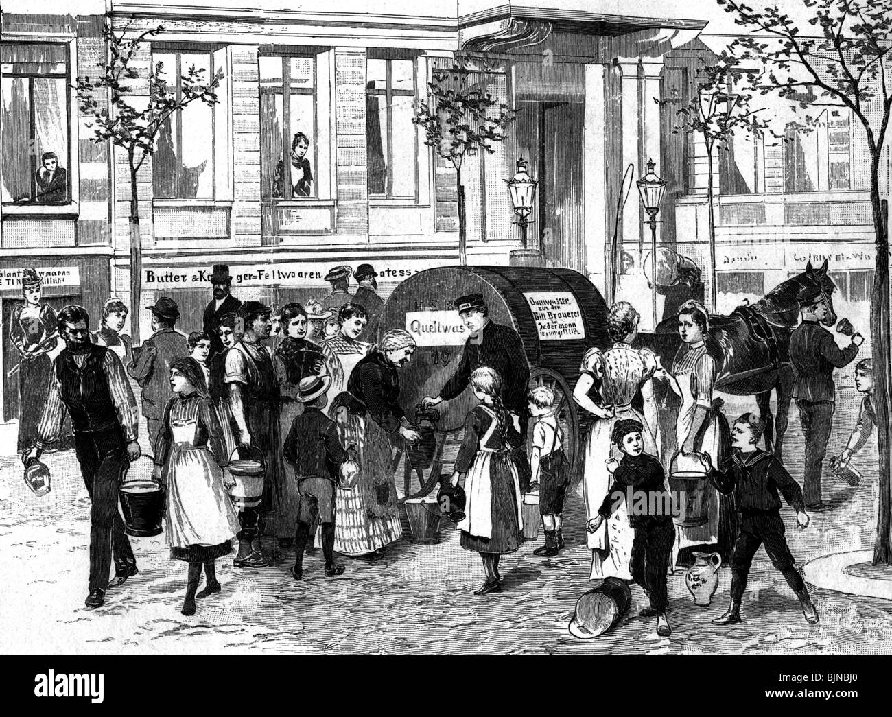 Médecine, maladies pandémiques, choléra, Hambourg 1892, Banque D'Images