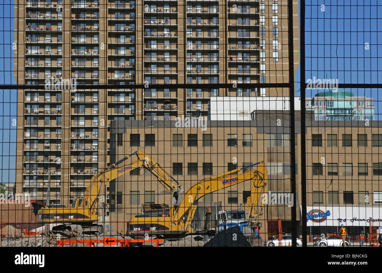 La construction dans le centre-ville de Calgary, Alberta, Canada Banque D'Images