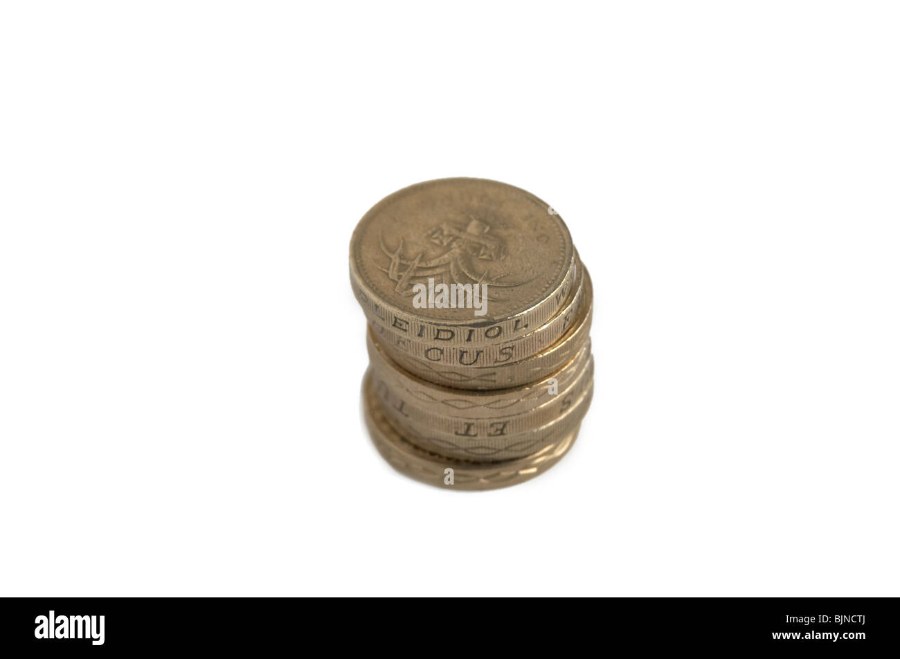 British pound Coins isolé sur fond blanc Banque D'Images