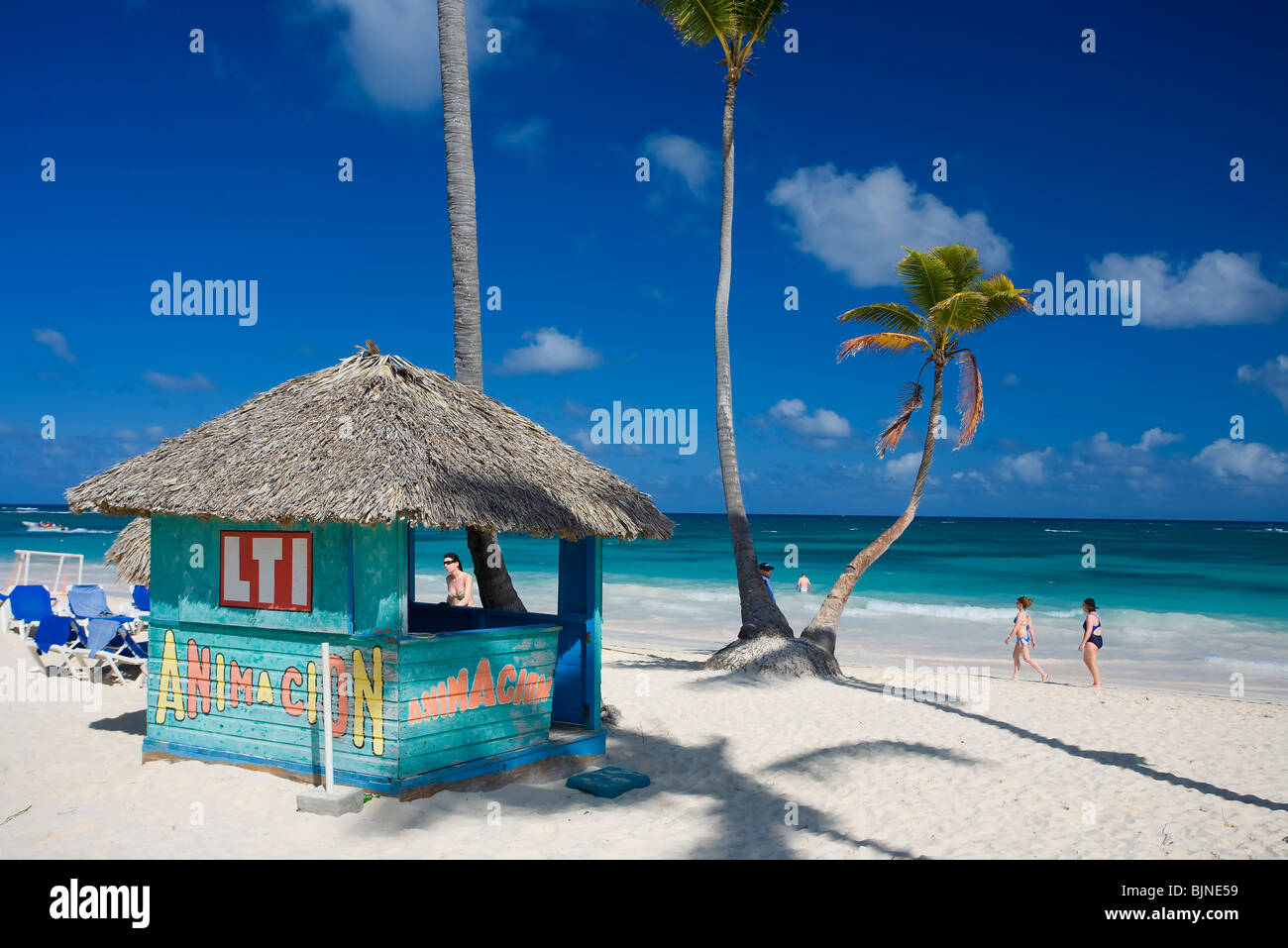 La plage de Bavaro, Punta Cana, République dominicaine Banque D'Images