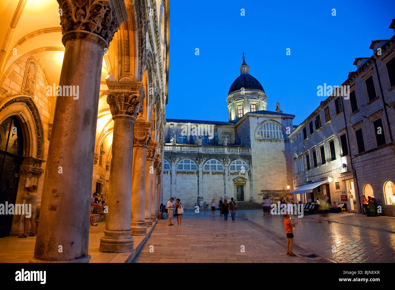 Cathédrale et palais du recteur, Dubrovnik, Croatie Banque D'Images